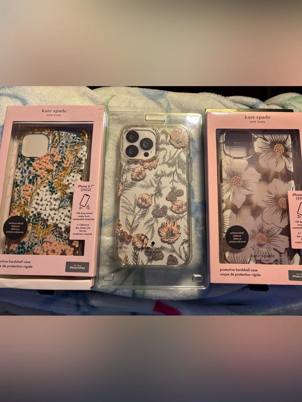 kate spade Floral Clear Protective iPhone Case - Pink, White, Green, Gold
